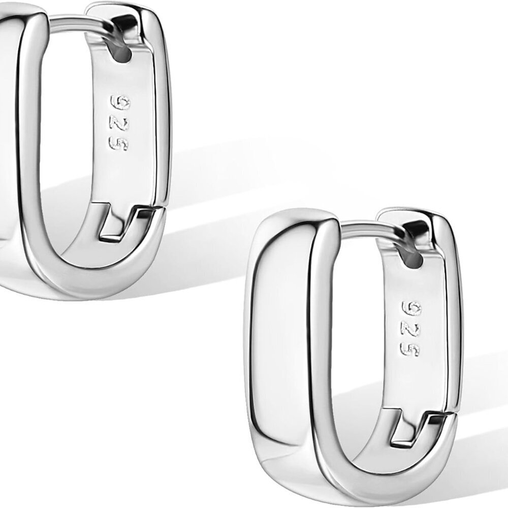 925 Sterling Silver Earrings Small Chunky Silver Earrings for Women Trendy Small